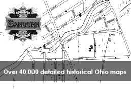 Partial of historical map with text reading over 40,000 detailed historical Ohio maps