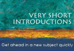 Abstract layered colored background with text that reads very short introductions get ahead in a new subject quickly
